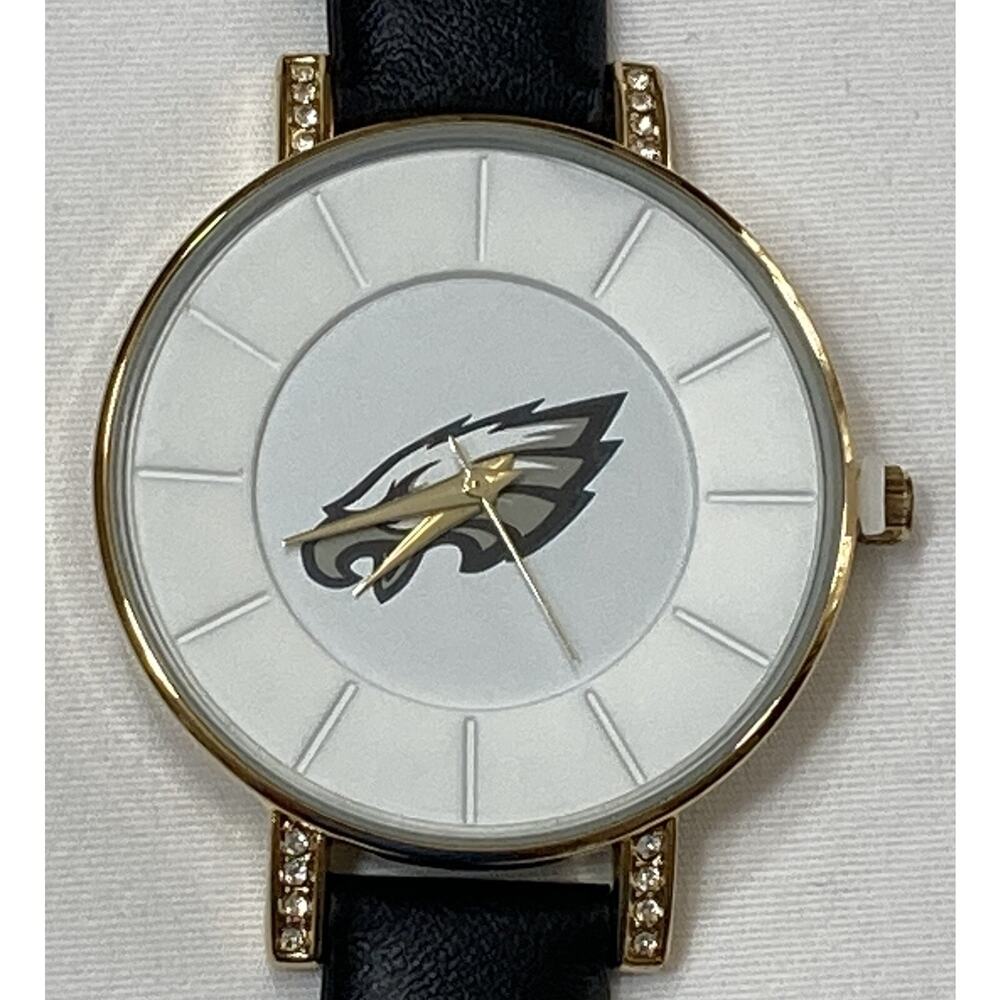 Women's Philadelphia Eagles Lunar Style Sparo Sports Watch Black Leather Band